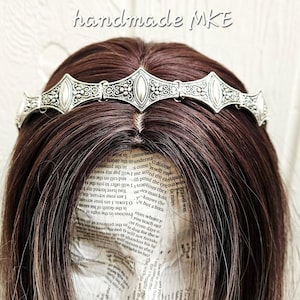 Metal Crown Headband: Medieval Battle Armor Headpiece; Viking Crown; Chainmail Crown; Silver Medieval Crown; Metal Crown; Renaissance Faire image 11