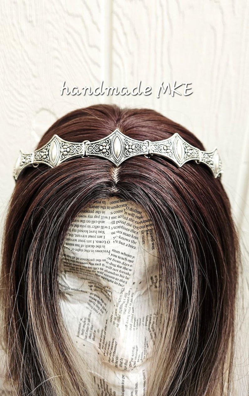 Metal Crown Headband: Medieval Battle Armor Headpiece; Viking Crown; Chainmail Crown; Silver Medieval Crown; Metal Crown; Renaissance Faire image 11