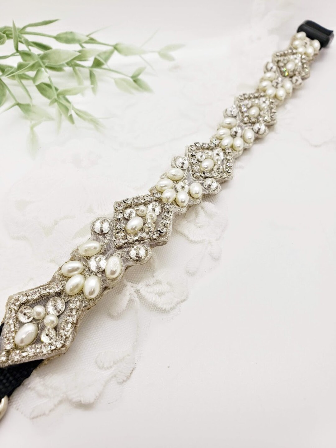 Bridal Dog Collar Wedding Dog Collars Art Deco Dog Collar Beaded Dog Collar Diamond Dog Collar