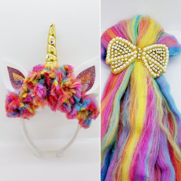 Cotton Candy Unicorn; Unicorn Headband; Kid's Unicorn Headband; Rainbow Unicorn; Unicorn Costume; Unicorn Tail; Unicorn Horn and Tail