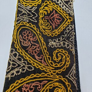 Gold Embroidered Guitar Strap Embroidered Guitar Strap Guitar Strap Unique Guitar Strap Guitar Strap for Women Guitarist Upcycled image 6