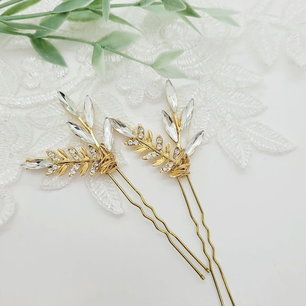 Gold Bridesmaid Hair Pin; Bridal Party; Bridesmaid Proposal Box; Wedding Hair Pin; Gold Leaf Hair Pin; Leaf Hair Pin; Gold Leaf Hair Pin