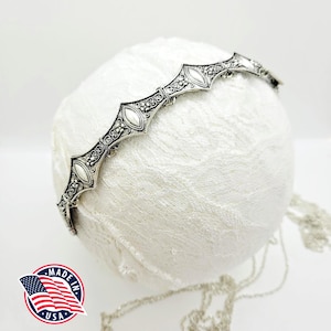 Metal Crown Headband: Medieval Battle Armor Headpiece; Viking Crown; Chainmail Crown; Silver Medieval Crown; Metal Crown; Renaissance Faire