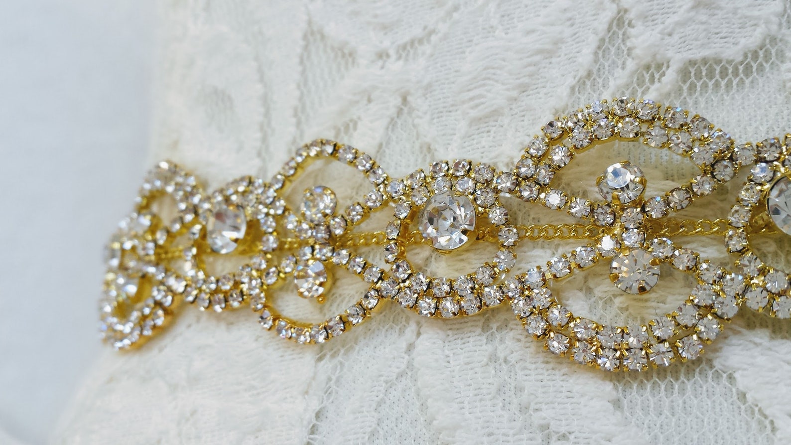 1 Inch Wide Gold Crystal Chain Wedding Dress Sash Thin Etsy