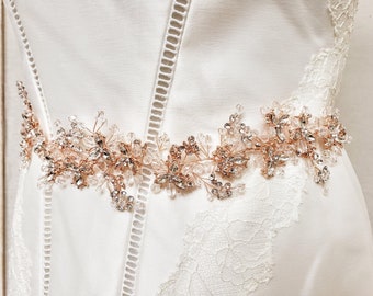 Rose Gold Vine Belt; Vine Wedding Belt; Wire Wedding Belt; Wedding Dress Accessory; Rose Gold Belt; Rose Gold Accessories; Unique Belt