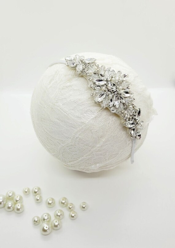 Diamond Rhinestone Wedding Headband: Beaded Bridal Headpiece  display picture 1