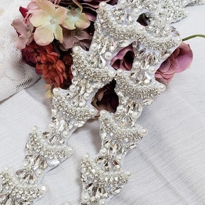 Art Deco Wedding Dress Straps; Low Back Dress Straps; Attachable Wedding Dress Straps; Detachable Wedding Dress Straps; Pearl Dress Straps