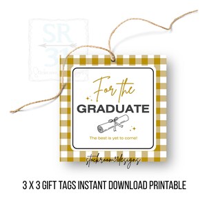 Printable Graduation Gift Tag | Congrats Grad | Class of 2025 Party Favor | DIY Grad Gift Wrap | Instant Download Gift Tag for the Graduate