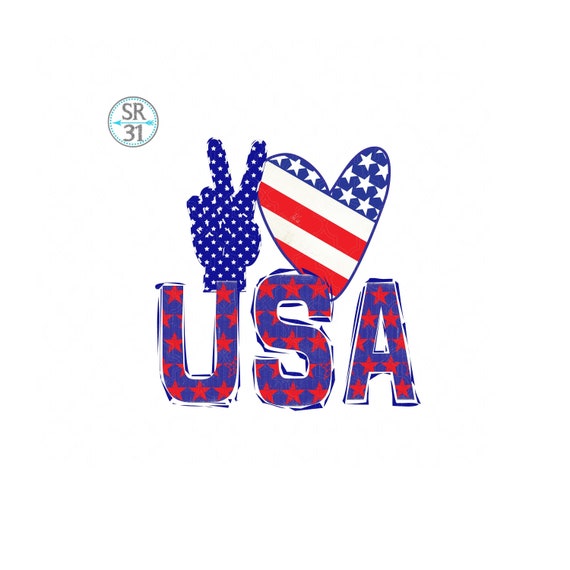 Download Free Peace Love Usa Patriotic Sublimation Design 4th Of July Etsy SVG Cut Files