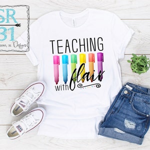 Teacher PNG - Teaching With Flair - Teacher Tshirt Design - Teacher ...