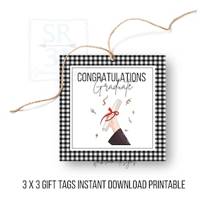 Congrats Grad Diploma Gift Tag | Printable Graduation Gift Tag | Happy Graduation Gift Ideas | Digital Download Gift for Grad Gift Tag Idea