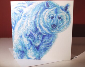 Blue Bear Greetings Card