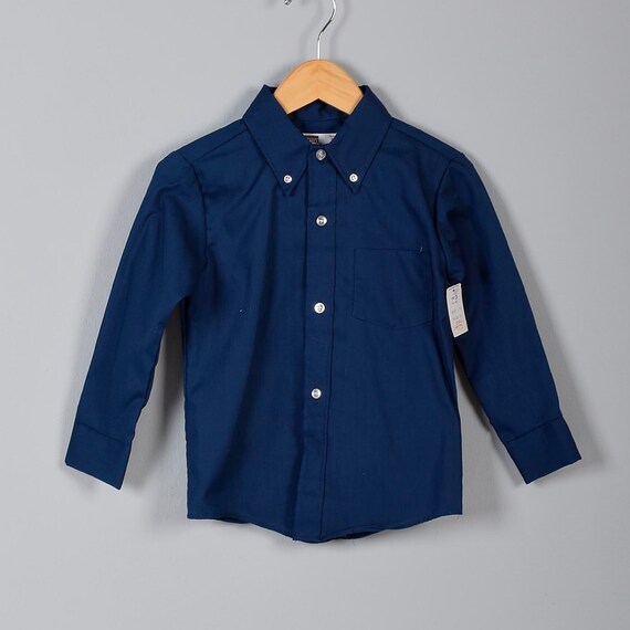 blue long sleeve collared shirt