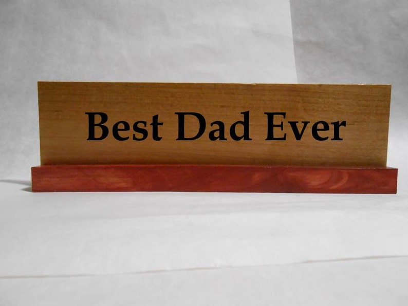 Wood Office Cubicle Desk Nameplate Sign 10 Best Dad Etsy