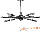 Sputnik Atomic Starburst Light Lamp Chandelier Mid Century Modern Eames Chrome Free Light Bulbs