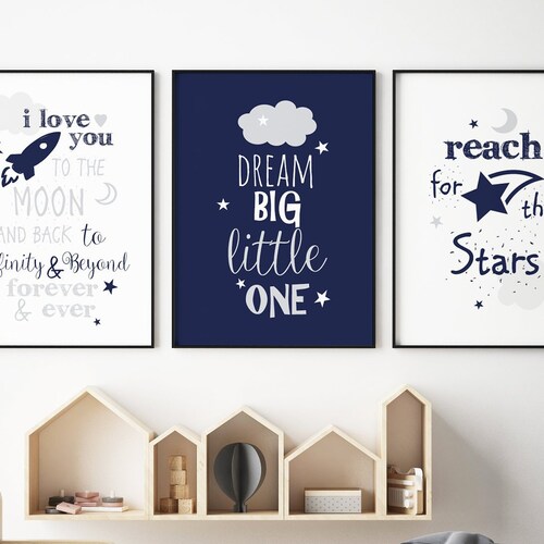 Nursery Wall Art. Set of 3 Baby Nursery Prints. Cloud Nursery Etsy