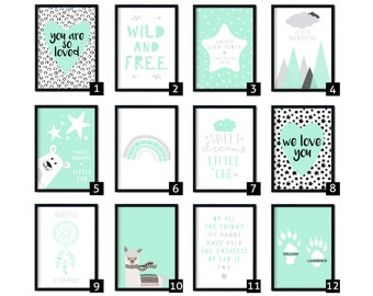 mint and grey nursery decor