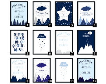 Navy Blue Nursery Etsy