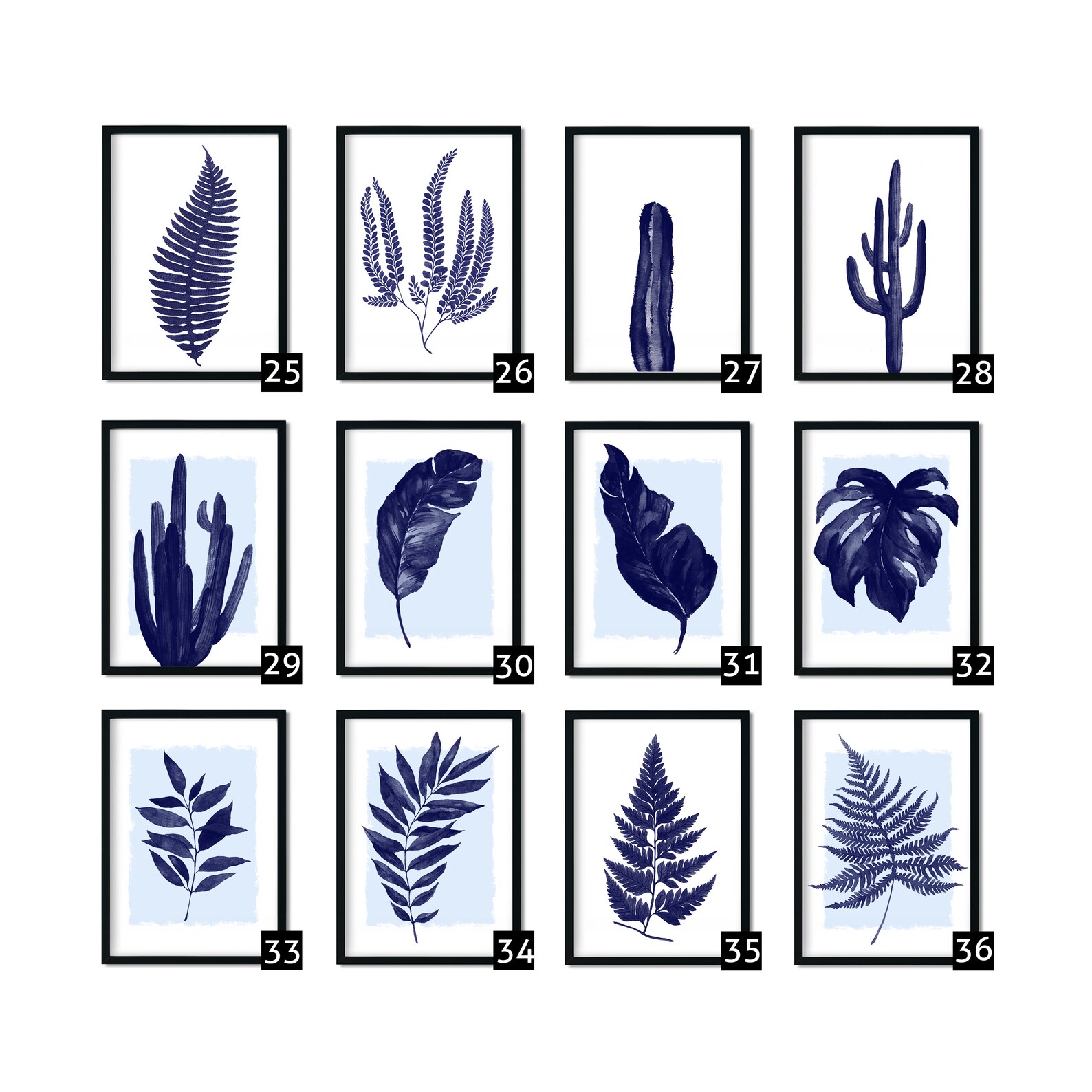 Botanical Navy Blue Printsblue Wall Art Blue Art Prints Etsy UK