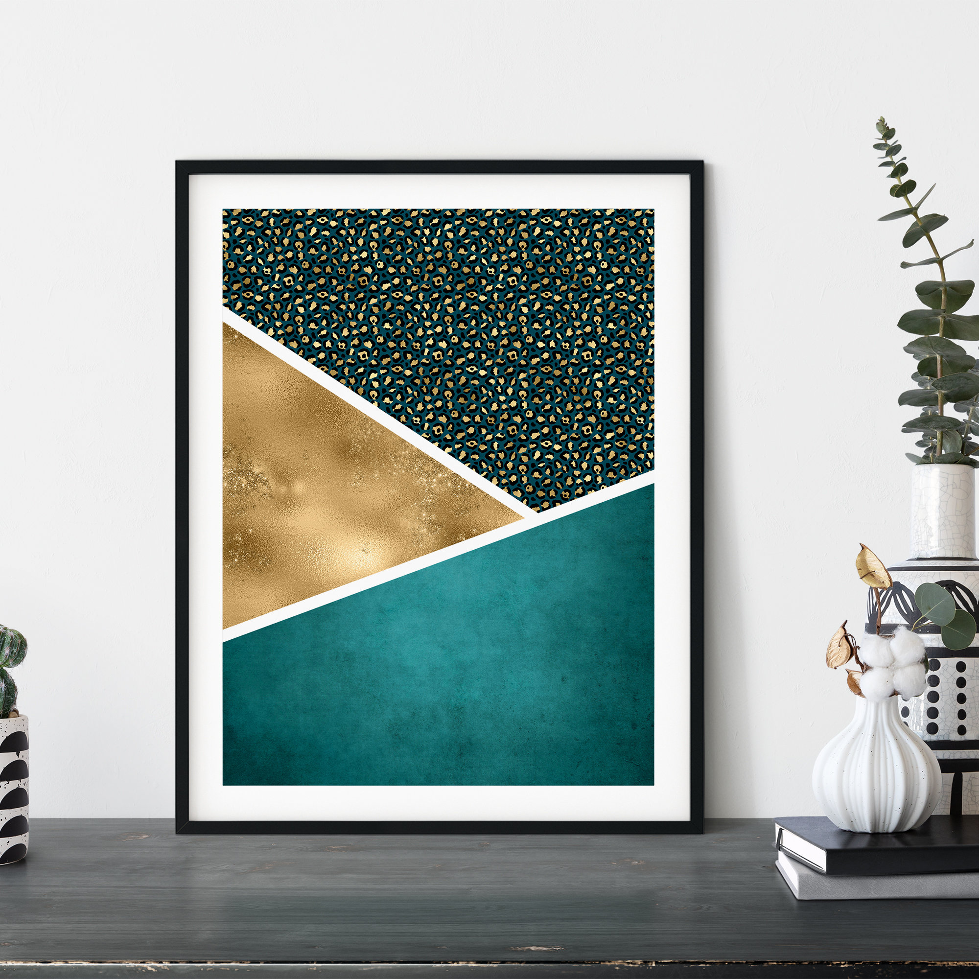 Set of 3 Teal and Gold Wall Art Teal and Gold Wall Art Teal Etsy