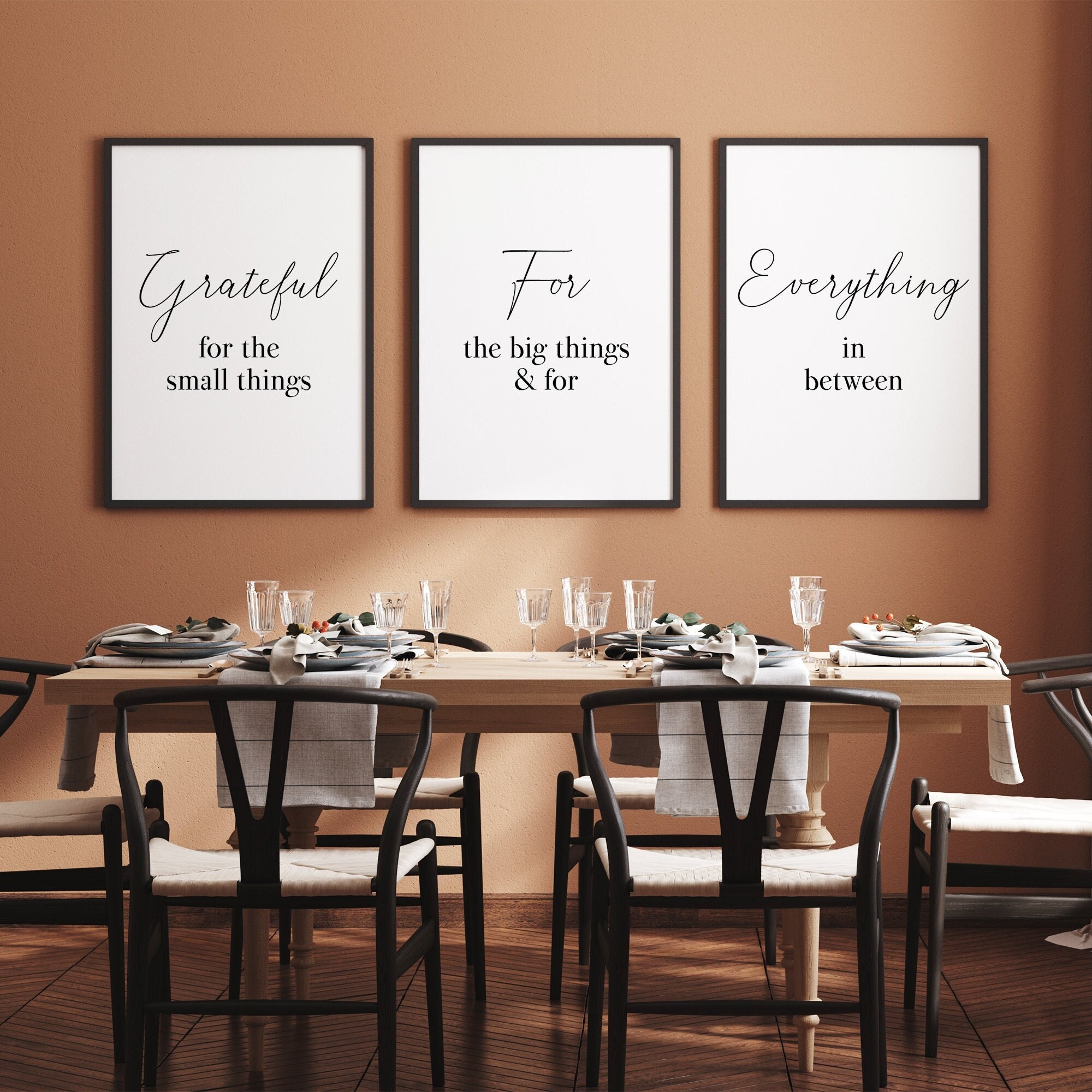Set of 3 Grateful for the Small Things Dining Room Prints - Etsy