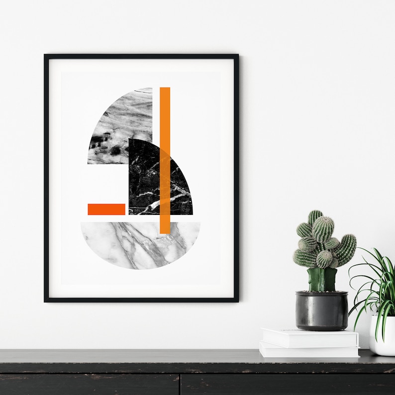 Orange Wall Art set orange art orange wall prints orange Etsy