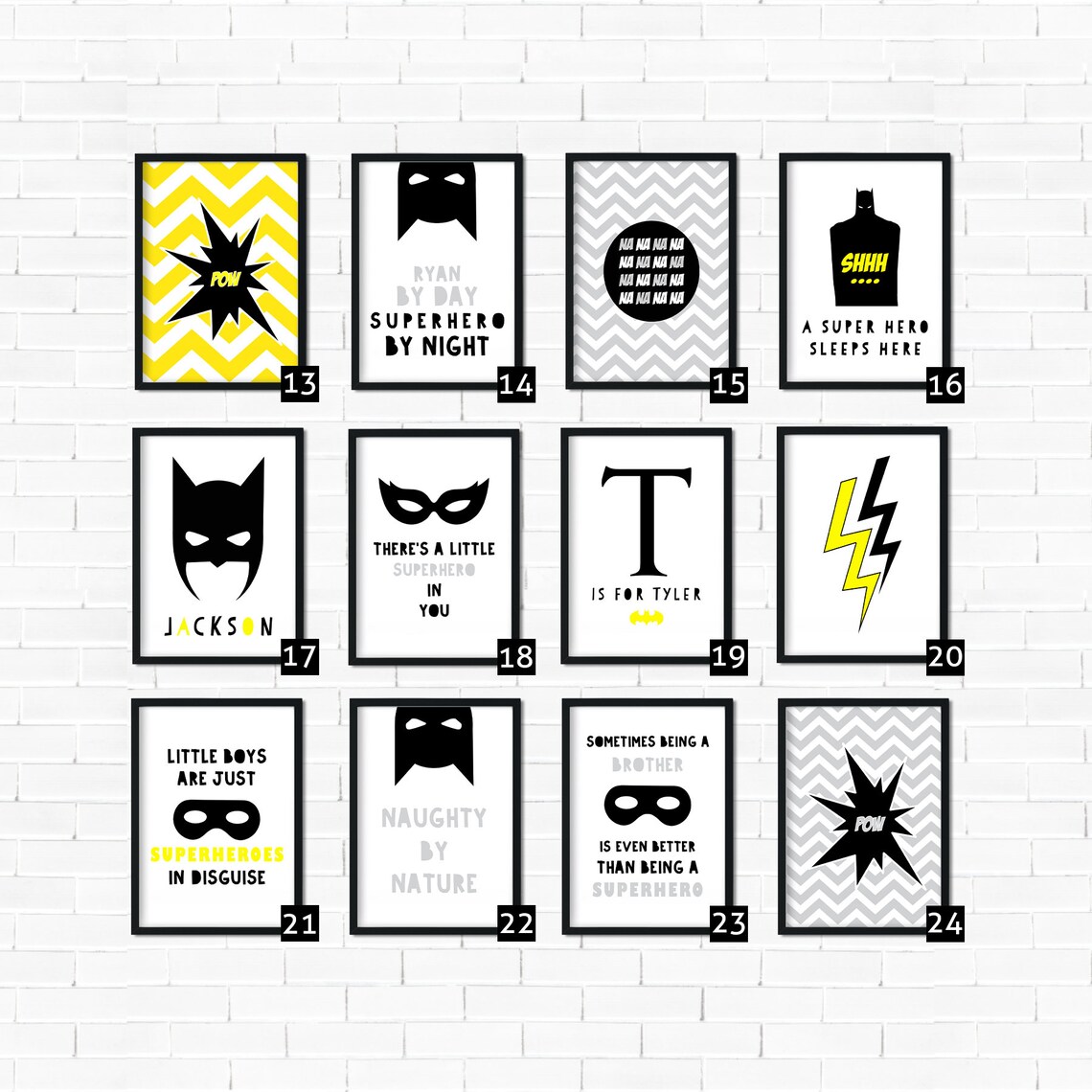 Superhero Prints Superhero Wall Art Superhero Room Decor Etsy