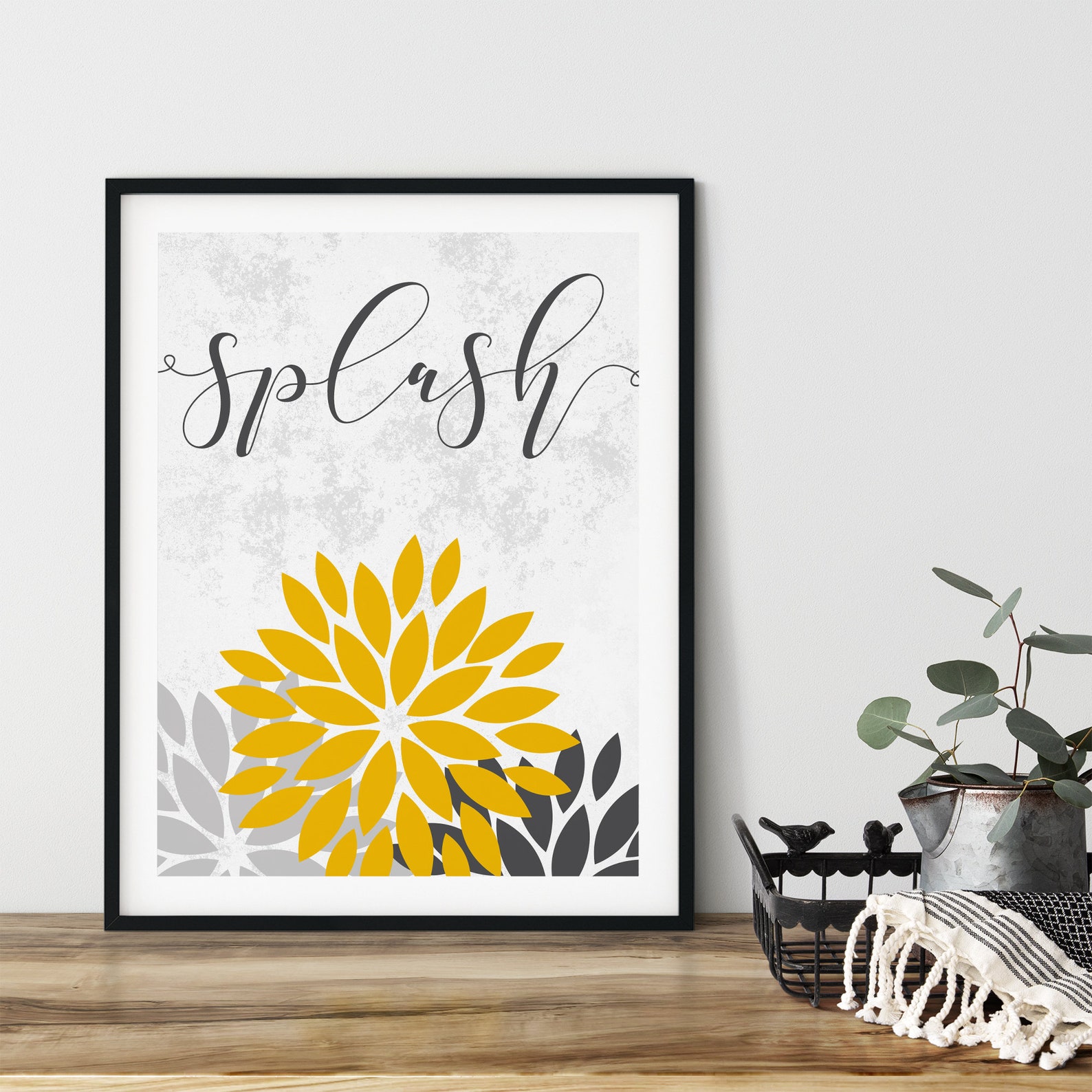 Set of 3 Yellow & Grey Bathroom Prints Yellow Bathroom Decor - Etsy UK