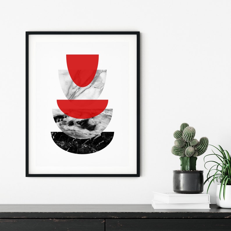 Set of 3 Red and Black Art Prints Red Wall Art Red Kitchen Etsy