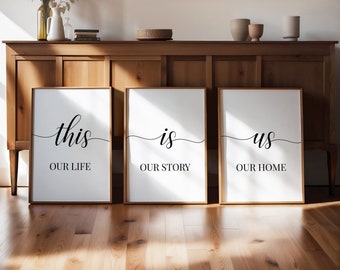 Family Quotes Wall Art Prints (Set of 3)