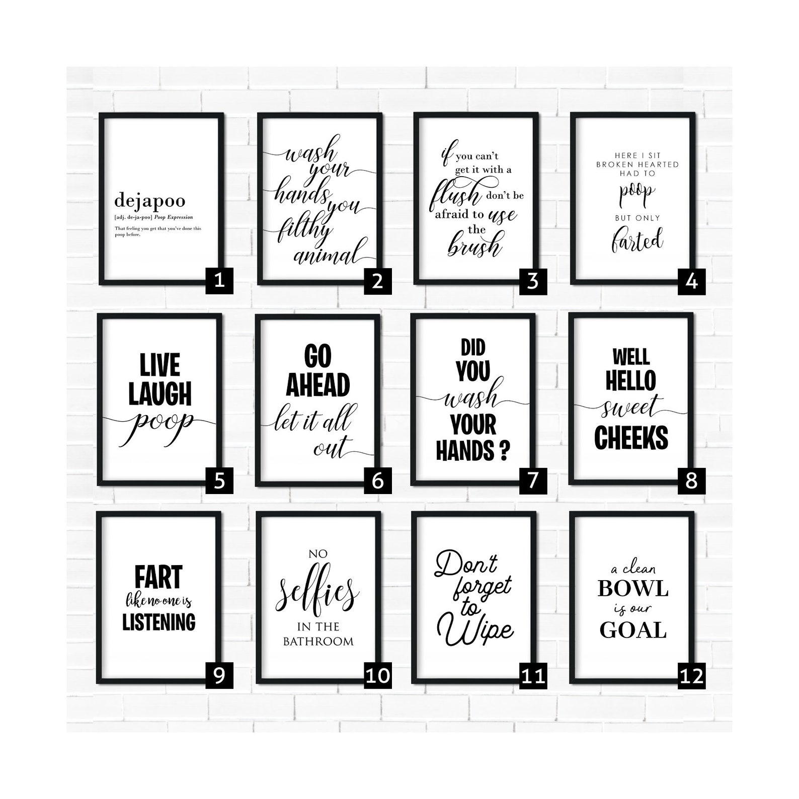 Bathroom Quotes Bathroom Prints Bathroom Wall Decor Etsy Uk