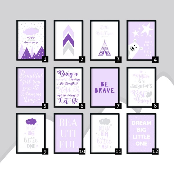 Purple Nursery Decor Etsy