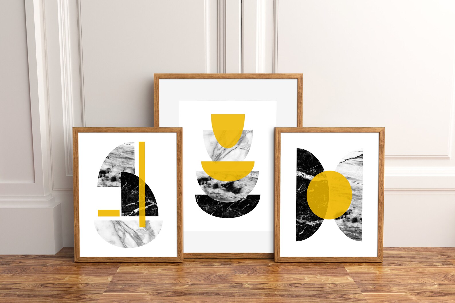 Set of 3 Mustard Art Prints Mustard Wall Art Yellow Wall Etsy UK