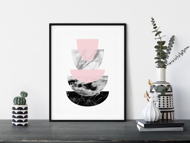 Blush Pink Wall Art Pink and Grey wall artblush decor | Etsy