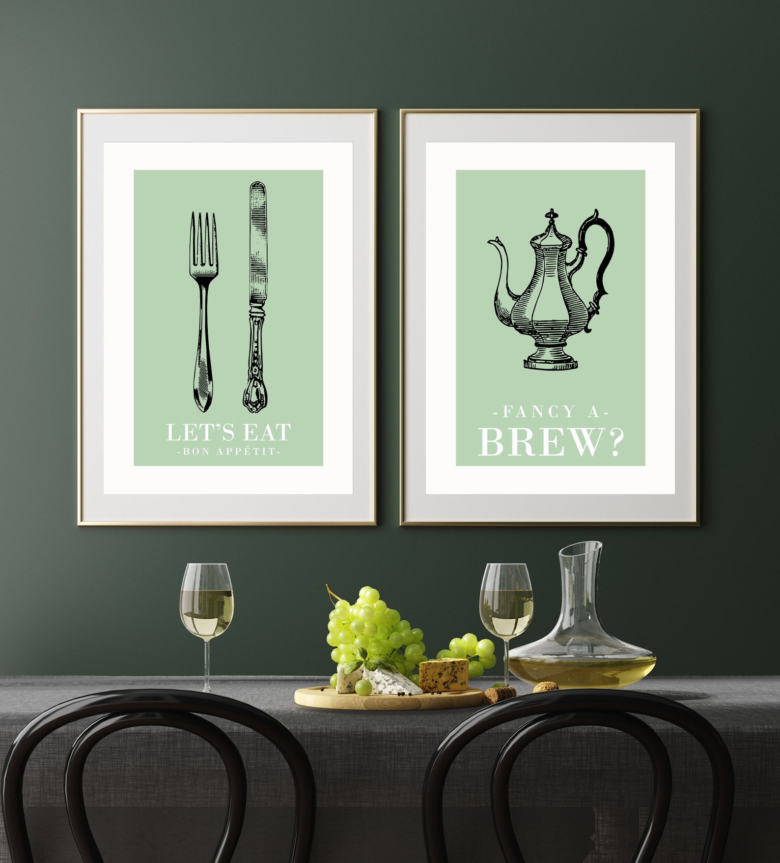 Sage Green Kitchen Wall Art Sage Kitchen Green Wall Decor Etsy UK
