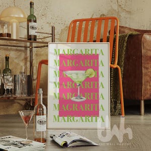 Margarita Print, Margarita Poster, Bar Cart Prints, Margarita Sign, Margarita Art, Bar Cart Decor, Bar Cart Wall Art, Margarita Bar Sign