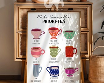 Positivi-Tea Print: Self-Care Affirmation Art Poster