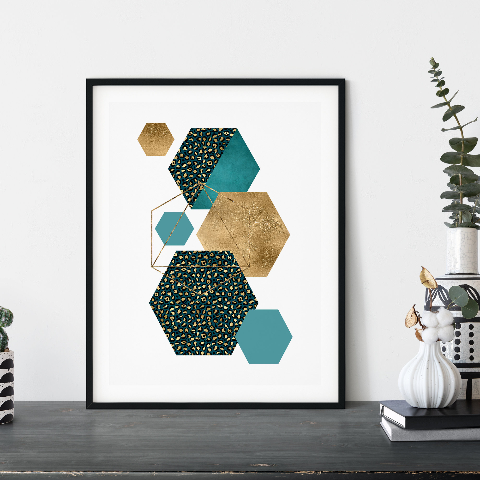 Set of 3 Teal and Gold Wall Art Teal and Gold Wall Art Teal Etsy