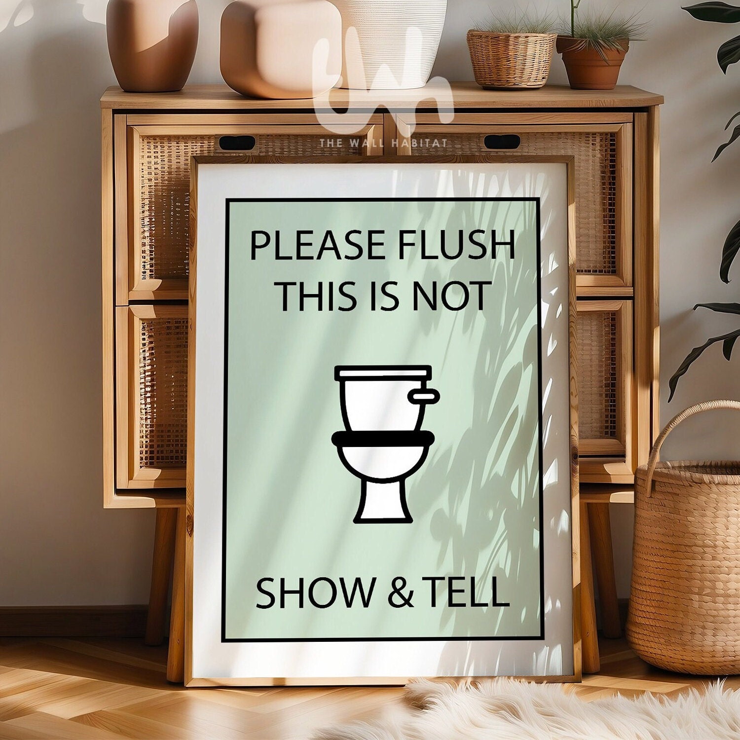 Funny Bathroom Art Print: Please Flush Toilet Sign - Etsy Canada