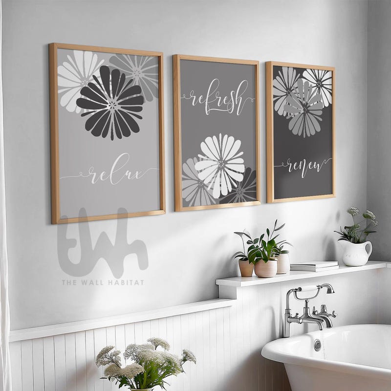 Transform Your Gray and White Bathroom with Inspiring Wall Art Ideas
