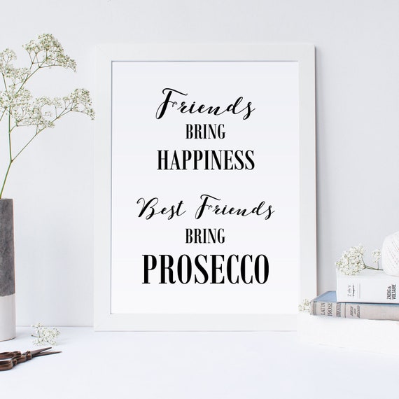 buy happiness print prosecco quote a4 glossy picture gift poster unframed