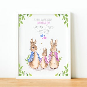 Peter Rabbit Nursery Prints, First We Had Each Other, Peter Rabbit Nursery Decor, Rabbit Nursery Art, Baby Girl Nursery, Boys Nursery Decor
