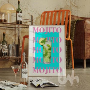 Mojito Print, Mojito Poster, Bar Cart Prints, Mojito Sign, Mojito Art, Bar Cart Decor, Bar Cart Wall Art, Mojito Bar Sign, Mojito Wall Art