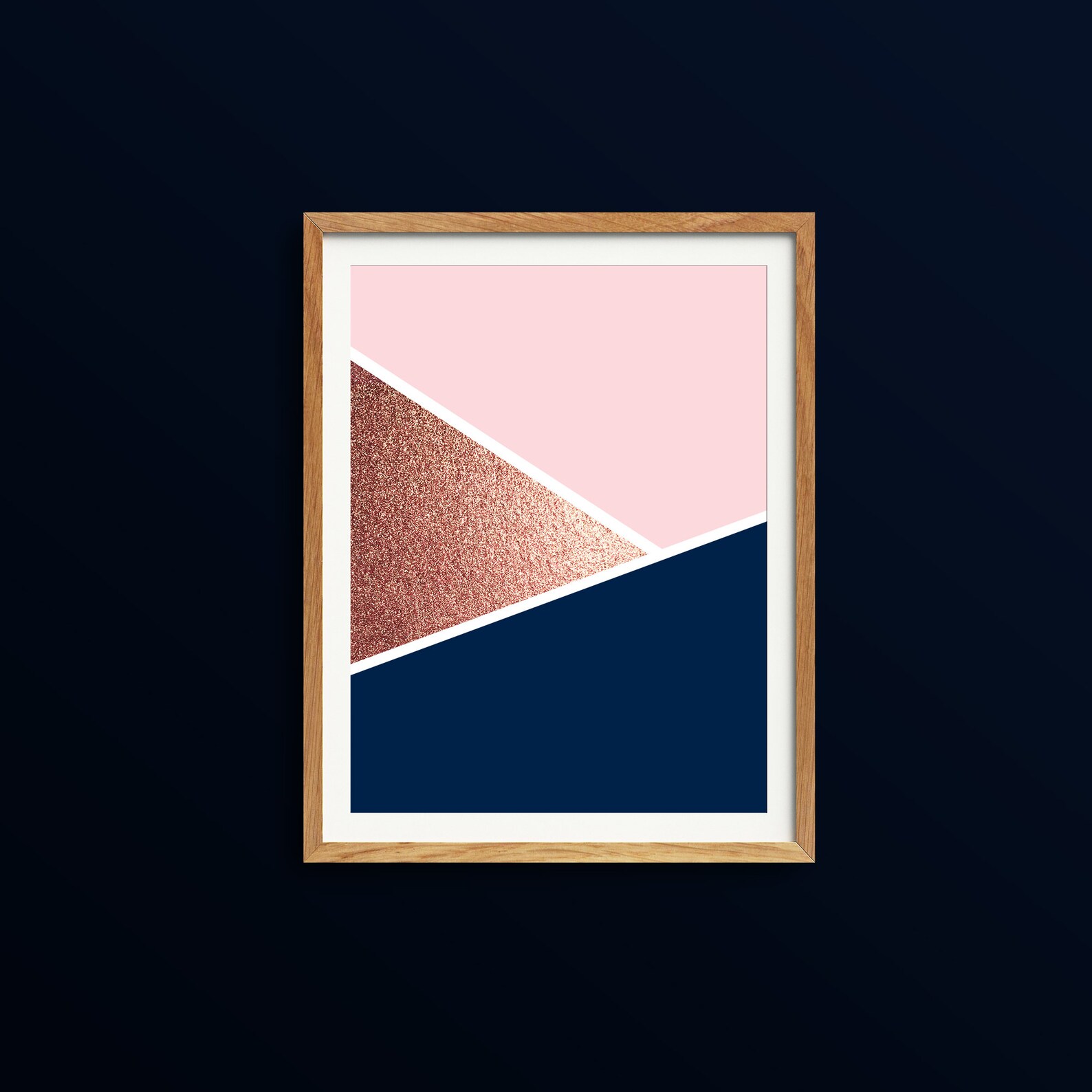 Navy Pink Wall Art Blue Pink Geometric PrintsNavy Blush Etsy