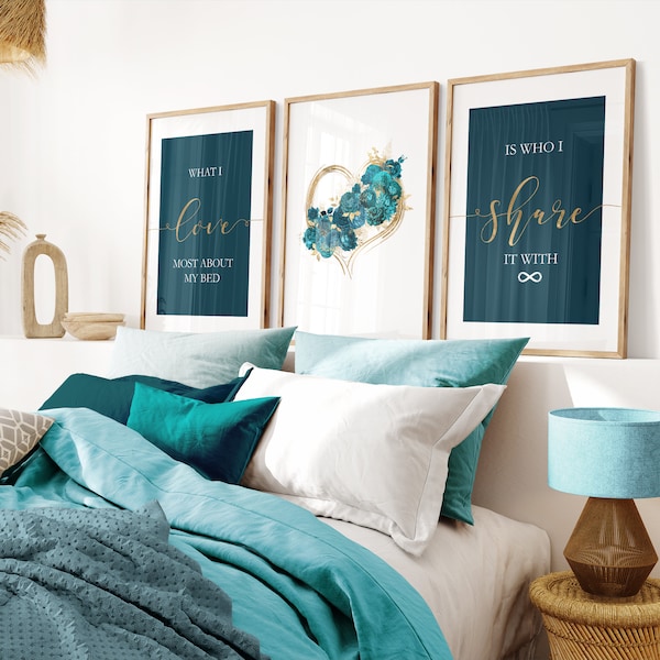 Teal Bedroom Decor - Etsy