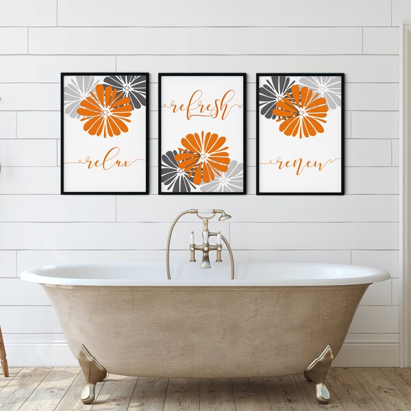 Gray Bathroom Decor Etsy