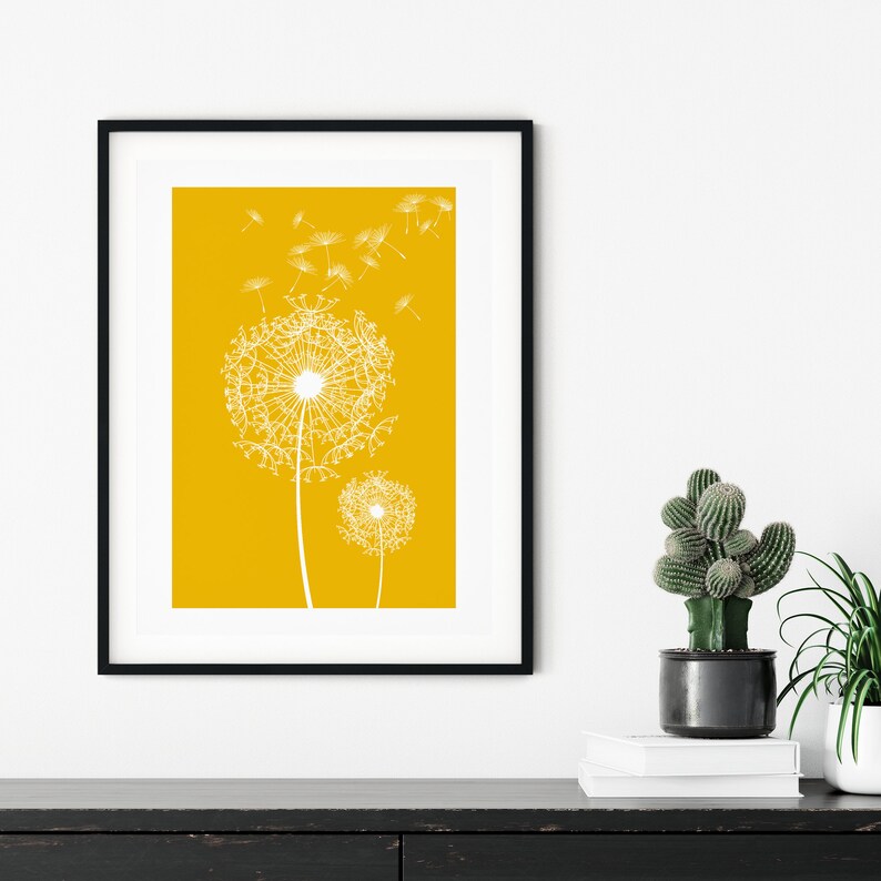 Dandelion art dandelion giftdandelion leaf dandelion wall Etsy