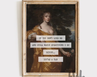 Sarcastic Woman Portrait Art Print: Vintage Altered Art