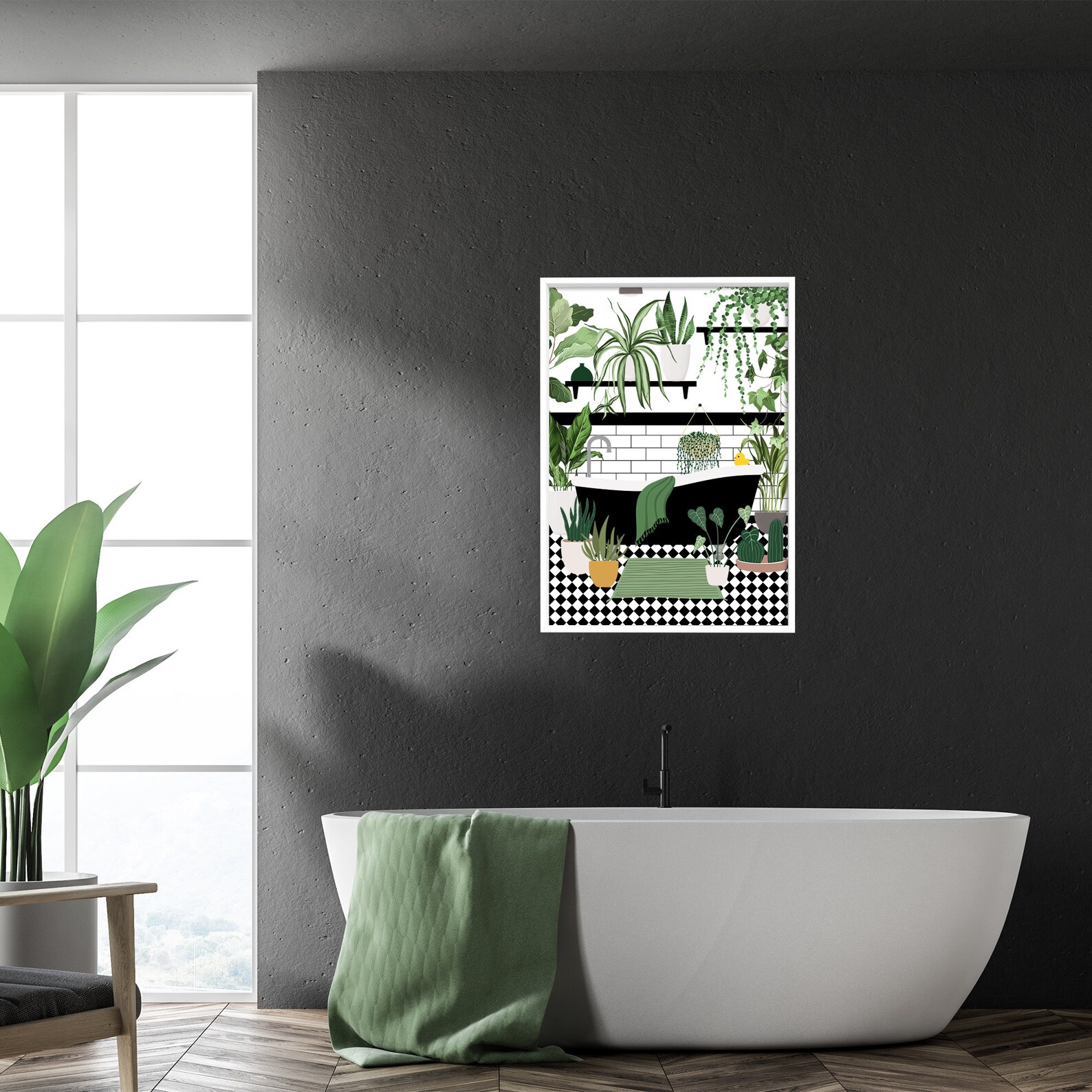 Bathroom Plant Prints Bathroom Decor Green Wall Art Green - Etsy UK