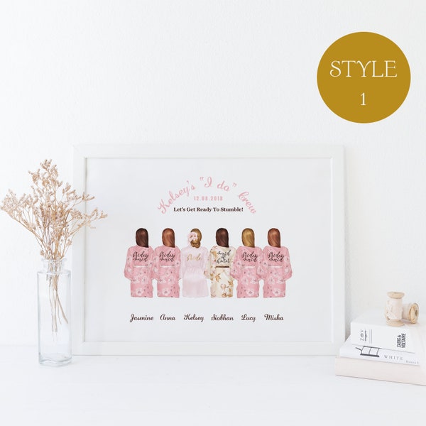 Bridal Party - Bride Tribe Prints, Gift for Bride, I Do Crew, Hen Party Gifts, Hen do Gifts, Bridal Party Gifts, Bridesmaid Gifts,